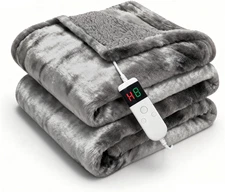 Electric Heated Blanket Throw 50''X60''Size Faux Fur Heating Blanket 10 Heating 
