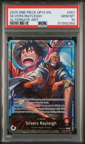 ONE PIECE OP12-LEGACY OF THE MASTER #001 SILVERS RAYLEIGH ALT ART PSA 10