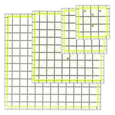 4 Pack Quilting Ruler Set Acrylic, 4.5-12.5 Inch Clear Template Fabric Cut Tool