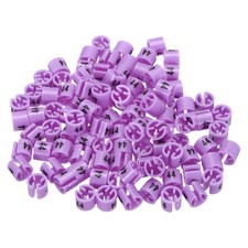 100 Pack Clothes Hanger Marker Number 44 Size Tag Fit 3mm Rod Purple