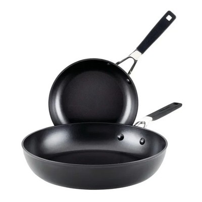 KitchenAid Hard-Anodized Quality Nonstick 2-Piece Black Frying Pan Set 8.25 & 10