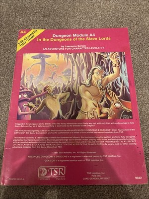 ADVANCED DUNGEON & DRAGONS- IN THE DUNGEONS OF THE SLAVE LORDS A4- 1981 TSR 9042