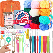 Kit de crochet premium: incluye 12 rollos de ovillos de hilo acr lico de 50 yard