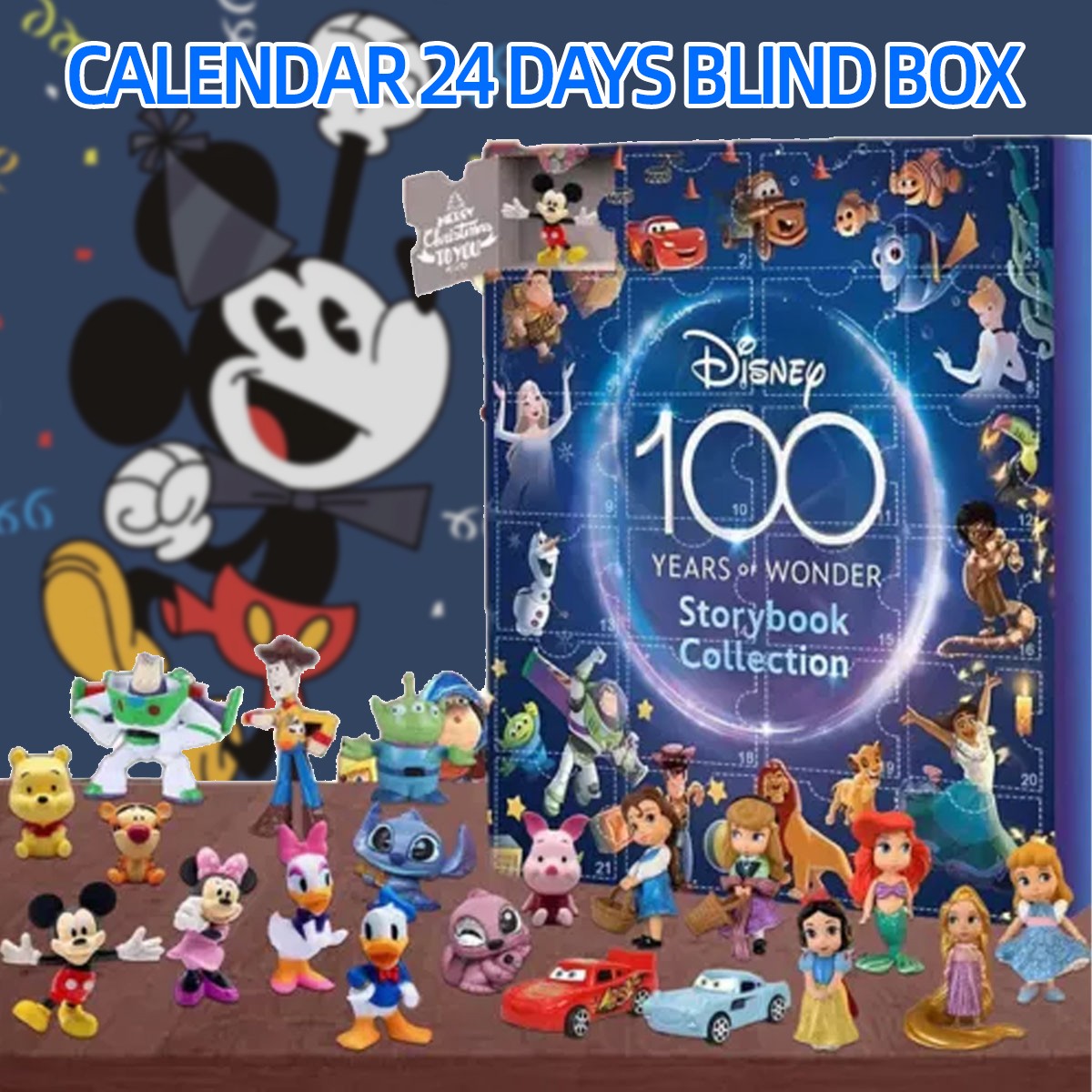 Chrismas Advent Calendar 24 Pocket Pops Holiday Cartoon Figure Model Toy Gift UK