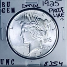 1925 P BU GEM PEACE SILVER DOLLAR UNC MS+++ U.S. MINT RARE COIN 8354