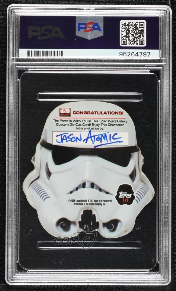 2009 Star Wars Galaxy Series 4 Shaped 1/1 Jason Atomic PSA 6 Auto Sketch i1f - Image 2 of 3