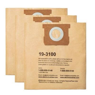 3 Pack Filter Bag 19-3100, for 5-8 Gallon Wet/Dry Vacuum, Compatible with SL18