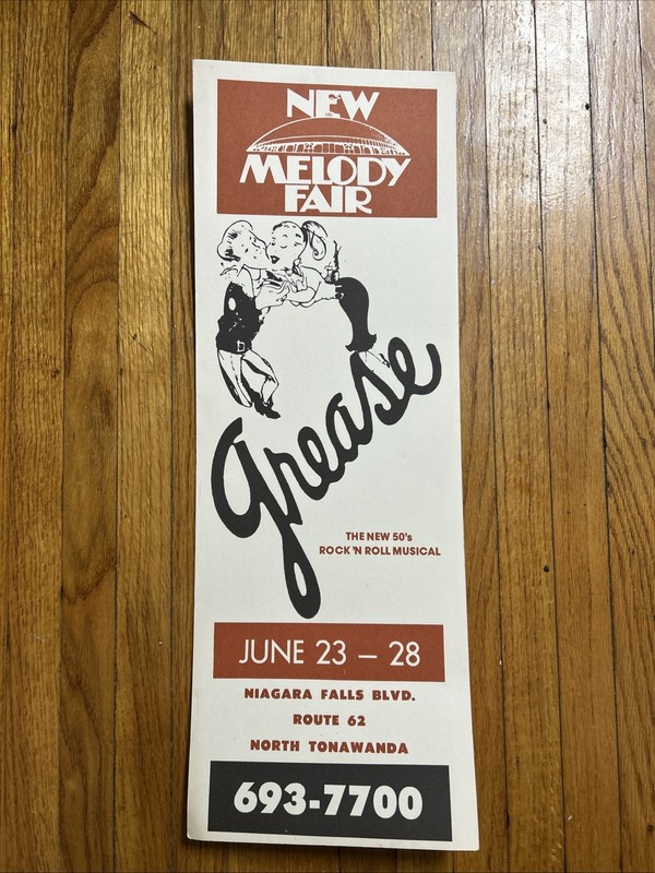 Vintage 1986 Grease Musical Melody Fair Poster