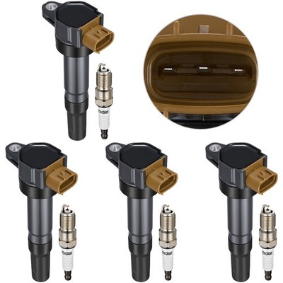 4X Ignition Coil & 4X Platinum Spark Plug for 2010-2013 Suzuki SX4 l4 2.0L UF634