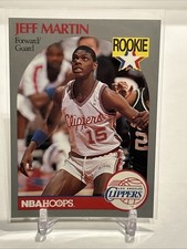 1990-91 Hoops Rookie Card Jeff Martin Rookie Los Angeles Clippers #148. rookie card picture