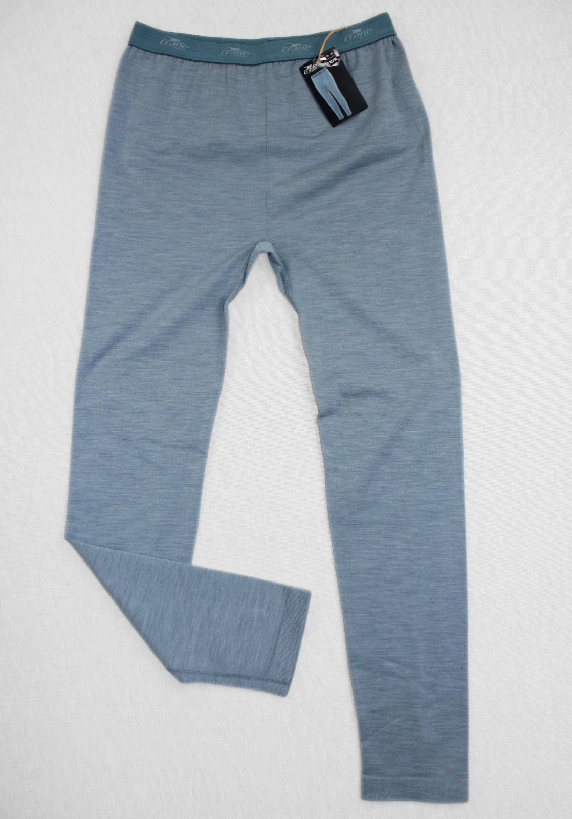 Crane Womens Thermal Leggings UK 12 Merino Wool Blend Blue Base Layer Winter Act