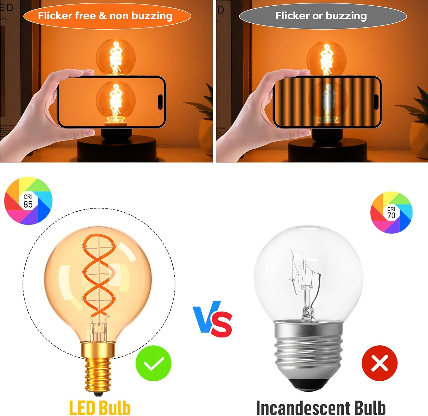 25 Watt Equal 3w,candelabra Edison Screw Bas...