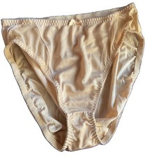 VTG 90s Victoria's Secret Second Skin Satin Nylon Bikini NEW Panty Small Beige
