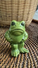 Green Froggy Frog Ceramic Figurine 