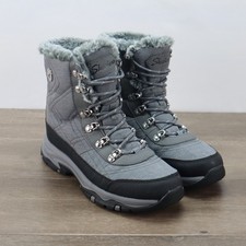 Skecher Trego Winter Boots Cold Blue Faux Fur 167283 - Womens 7