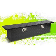 60x12x14 Black Aluminum Water Resist Pickup Truck Trunk Tool Box Storagelock