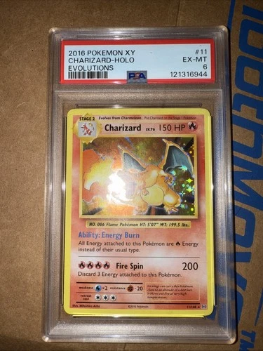 Pokémon 2016 Charizard 11/108 Evolutions Holo Rare PSA 6 Graded Card