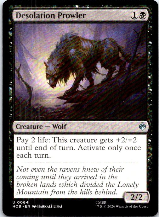 Desolation Prowler 64 Uncommon The Hobbit Magic: The Gathering Near Mint