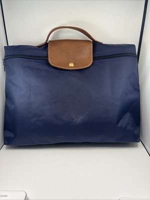 LONGCHAMP Le Pliage Original Briefcase Bag Nylon Marine Navy Blue 