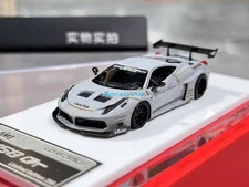 CR 1:64 Matte Gray 458 GT LB Racing Sports Model Diecast Resin Car New