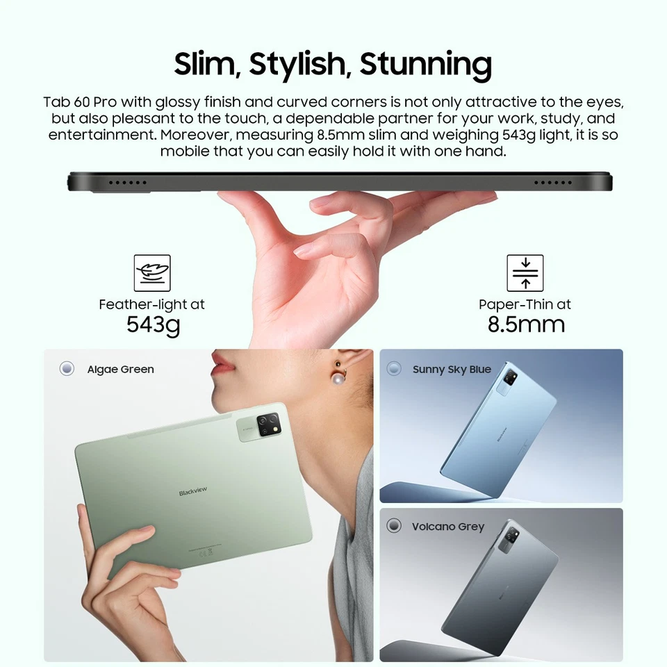 Blackview Tab60 Pro Android 15 Tablet 10.1" 24GB+128GB 4G LTE+5G WiFi Octa Core - Image 2 of 4