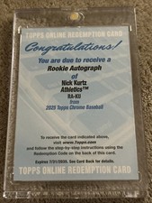 2025 Topps Chrome - Rookie Autographs Nick Kurtz #RA-KU (AU, RC)