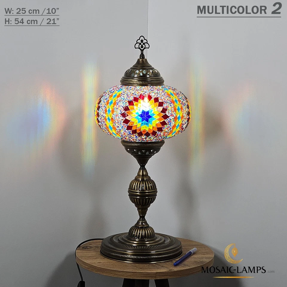  Mosaic Table Lamp X Large Size, Turkish Mosaic Desk Lighting, Ottoman, Moroccan - Image 2 of 3