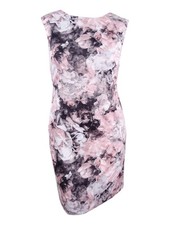 Tahari Women's Floral-Print Scuba Sheath Dress (16, Pink/Grey)