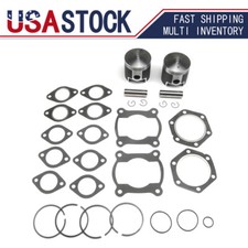 Fit 1986-1999 POLARIS INDY TRAIL 488  PISTONS TOP END GASKET KIT STD BORE 72MM