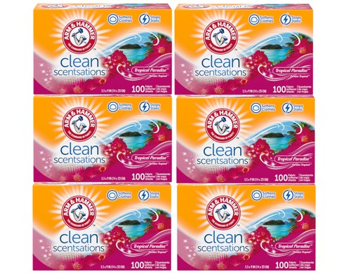 6er Pack Arm & Hammer Weichspüler Trockner Bettwäsche, Tropical Paradise, 100 Stück