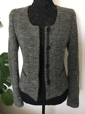 WINDSOR Blazer Freizeitblazer Jacke Dunkelgrau 100% Schurwolle  Gr. 38 NEU 
