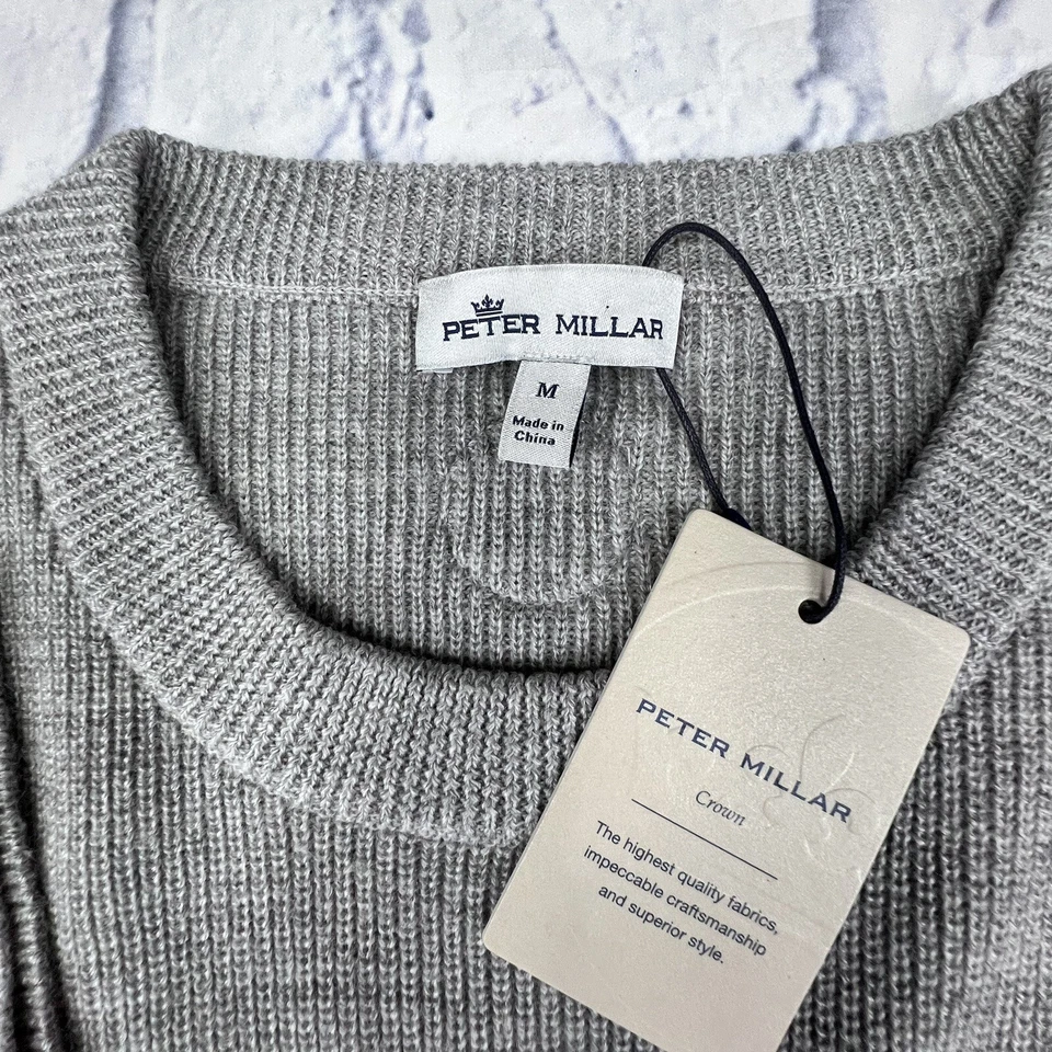 Peter Millar Crown Mens MED Pullover Apres Ski Crew Neck Chunky Wool Sweater NEW - Image 2 of 4