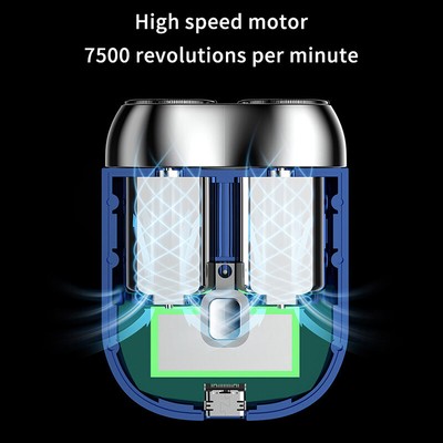 Electric Shaver, Mini Portable Rechargeable Shaver, Men's Double Headed Shaver