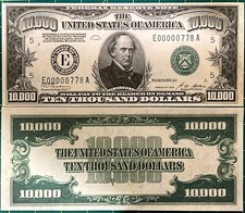 Reproduction US 1928 $10,000 Bill Federal Reserve Note Copy USA See Description!