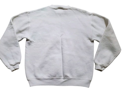 VTG Winnie The Pooh Bear Sweatshirt Girls 14 White Pullover Embroidered Top FLAW - Picture 2 of 7