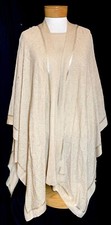 St. John Gold Metallic Cable Cape Shawl  Long-Sleeved Top M / L