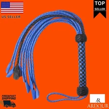 Real Leather Flogger Flogging Whips for Horse Riding 9 Tails Dual Color