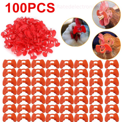 #ad 100pcs Pinless Chicken Peepers Pheasant Poultry Blinders Spectacles No Fight US $12.13