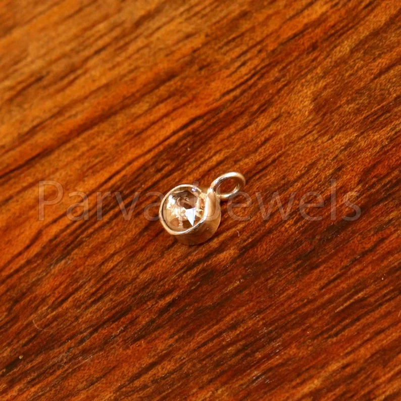 Рождественский подарок женские подвески кулон из чистого 18-каратного золота с натуральным бриллиантом розовой огранки - Изображение 2 из 4