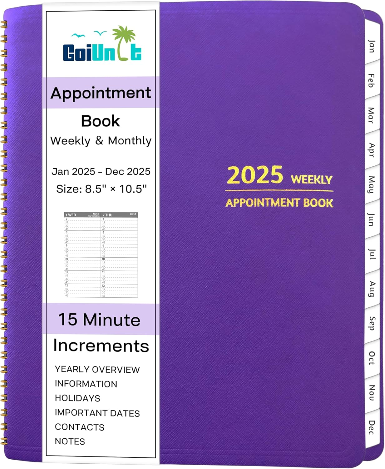 Appointment Book 2025 - Appointment Planner with Weekly ＆ Monthly Spread, Januar