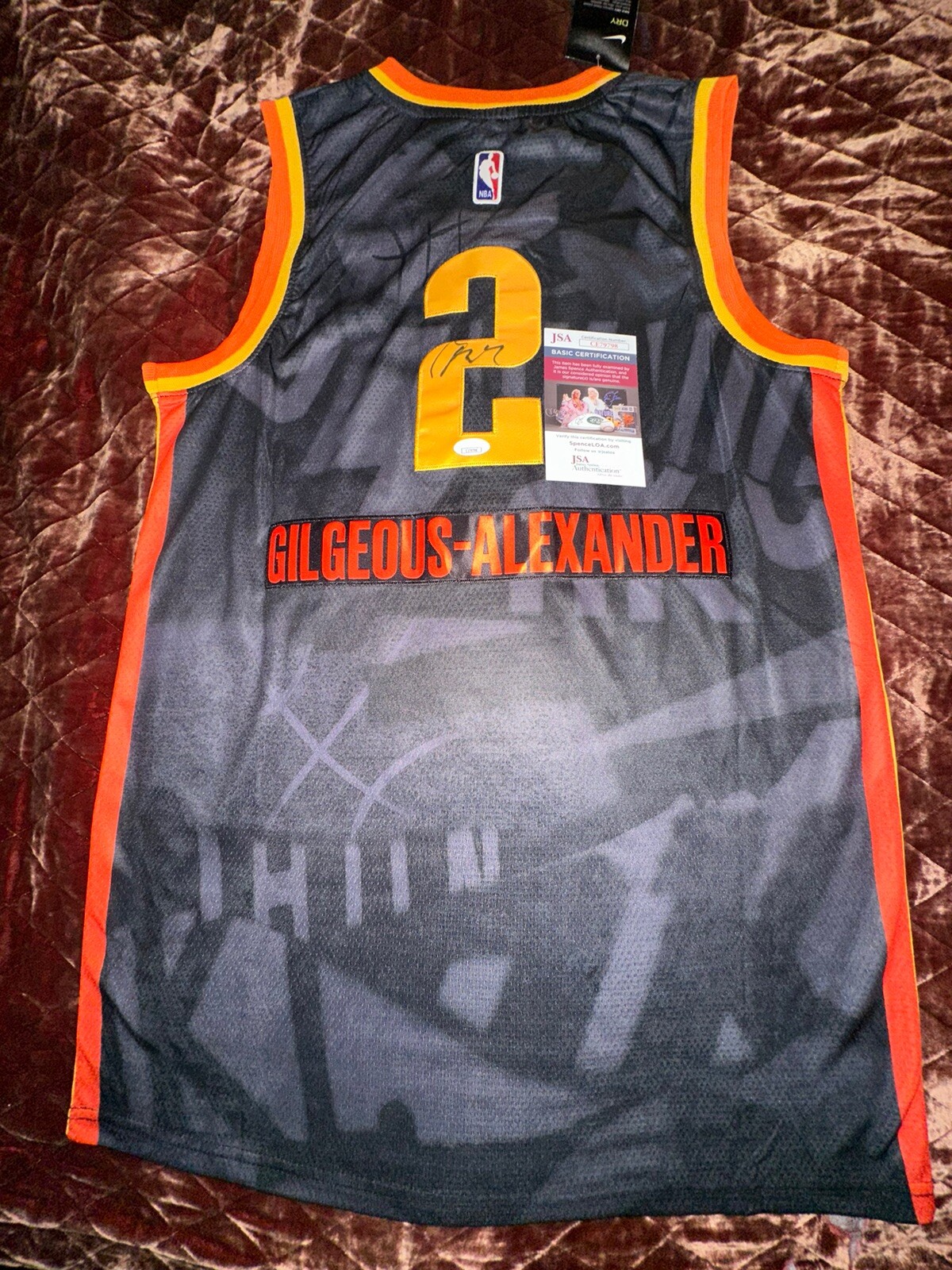 Shai Gilgeous-Alexander Autographed Signed Oklahoma City Thunder Jersey JSA COA 