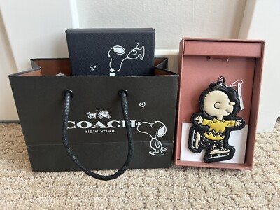 NWT - Coach X Peanuts Charlie Brown Ice Skating Keychain Original