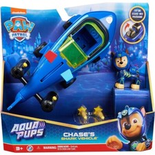 PAW PATROL AQUA PUPS TRANSFORMING SHARK VEHICLE CHASEE NEW TOY - NO USA TARIFF