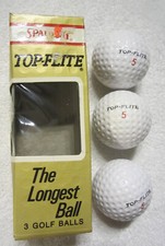 3 pack SPALDING TOP FLITE NO. 5 GOLF BALLS New,VTG USA,longest ball