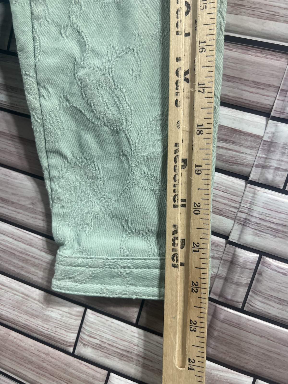 Classic Elements soft turquoise green Floral Text… - image 10