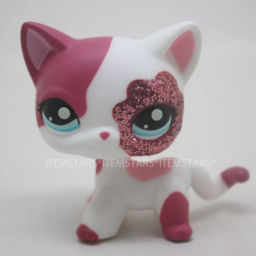 Littlest Pet Shop Cat Pink Glitter Sparkle Shorthair LPS (L49) | eBay