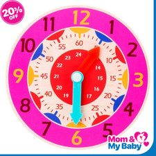 Children Montessori Wooden Clock Toys Hour  Minute - Cognition Colorful Clocks