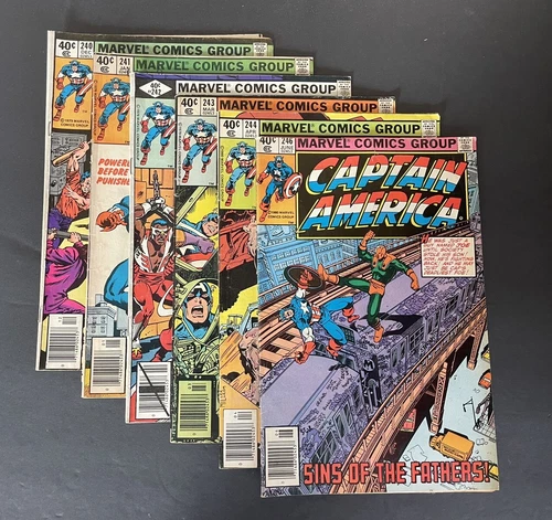 Marvel Comics CAPTAIN AMERICA vintage comic lot issues #240-244,246