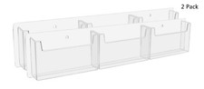 Lot of 2 Acrylic for 6 x 4 Wall Mount 3 Pocket Post Card Display Holder System