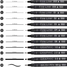 Drawing Art Pens Black Drawing Pen Artist Supplies for Artists Sketching, Manga